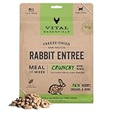 Vital Essentials Freeze Dried Cat Food, Raw Rabbit Crunchy Mini Nibs | Complete Meal or Topper | 96% Rabbit, Organs & Bone | Limited Ingredient, High Protein, Grain Free Dry Cat Food | 8 oz Bag