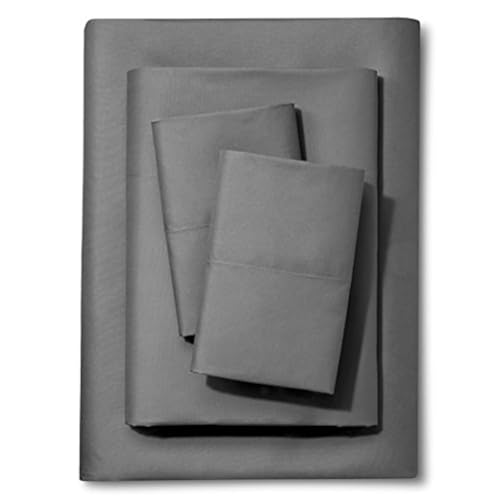 Full XL 100% Microfiber Double Brushed Sheet Set - Extra-Soft, Breathable & Wrinkle-Free - 15" Deep Pockets, 54" x 80" - Ideal for Extra Long Full Beds - 4PC Set (Full XL, Dark Grey)