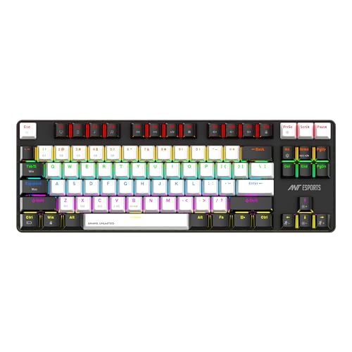 Ant Esports MK4500 Pro TKL, with 80% Mechanical Keyboard, 2.4G/BT5.0/Wired, Wireless Bluetooth Mechanical Keyboard 87 Keys, Gaming Keyboard, Red Switc
