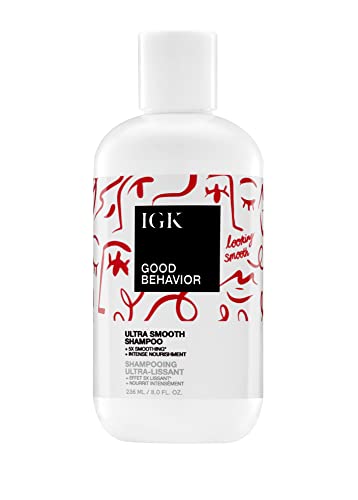 IGK Good Behavior Ultra Smooth Anti-Frizz Shampoo for Dry Hair, 8 Oz