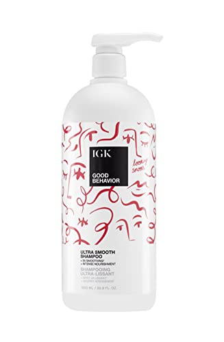IGK Good Behavior Ultra Smooth Anti-Frizz Shampoo for Dry Hair, 33.8 Oz