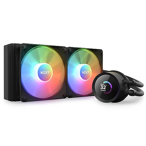 NZXT Kraken 240 RGB 240mm CPU Liquid Cooler/AIO with with LCD Display and RGB Fans - Black, Support Intel Socket : LGA 1700, 1200/115X | AMD Socket : 