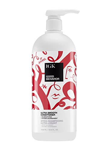 IGK Good Behavior Ultra Smooth Anti-Frizz Conditioner for Dry Hair, 33.8 Oz