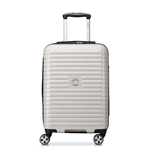 DELSEY PARIS Cruise 3.0 Hardside Expandable Luggage with Spinner Wheels, Glossy Ivory, Carry on 20 Inch