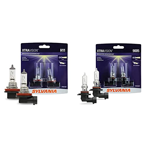 SYLVANIA - H11 XtraVision - High Performance Halogen Headlight Bulb & 9005 XtraVision - High Performance Halogen Headlight Bulb, High Beam, Low Beam and Fog Replacement Bulb (Contains 2 Bulbs)