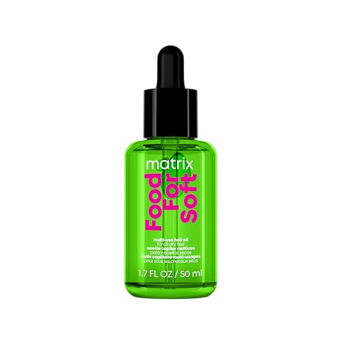 MATRIX Food For Soft Hair Serum Oil For Dry, Brittle and All Hair Types - Softens, Smooths and Adds Shine With Heat Protection, Repairing Leave In With Avocado Oil, 1.7 Fl Oz