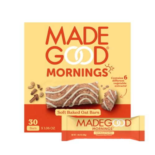 MadeGood Morning Cinnamon Bun Bars, 5ct/5.3 Oz, Organic Snacks