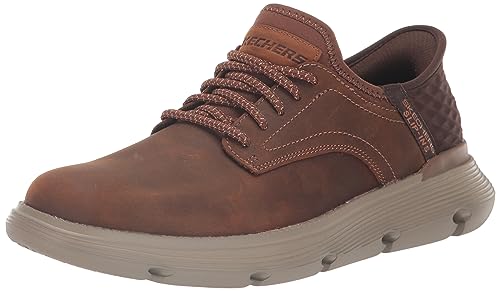 Skechers Men's Slip-ins Garza-Gervin Casual Slip-On Shoes Moccasin, Dark Brown, 9 Wide