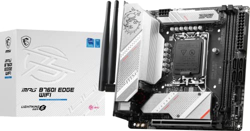MSI MPG B760I Edge WiFi Mini ITX Motherboard, Mini ITX - Supports Intel 12/13/14th Gen Core Processors, LGA 1700-8 Direct 90A VRM, DDR5 Memory Boost 7