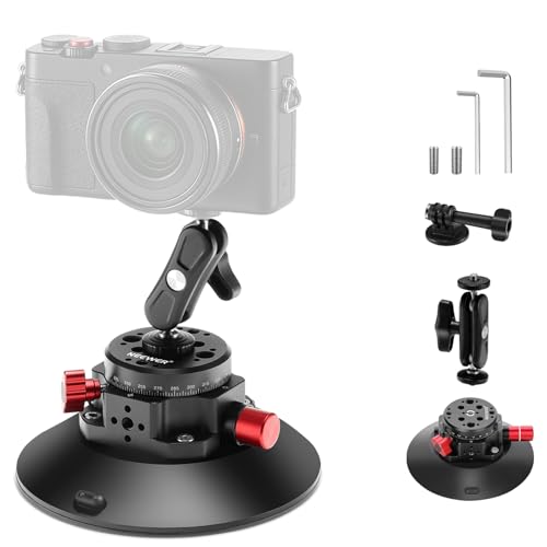 (-10%) NEEWER 6"/15,2cm Kamera Saugnapf Halterung mit Kugelkopf Magic Arm, Metall Saugnapfhalterung an der Auto Windschutzscheibe für Action Kamera/Handy Halter, mit 1/4“ & 3/8" Befestigungslöchern für ARRI
