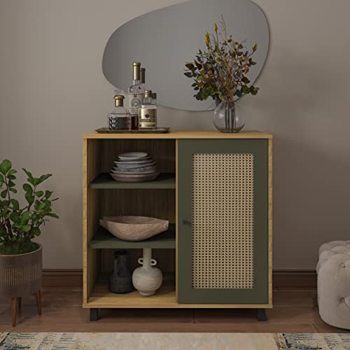 Artely Buffet Charlotte com 1 Porta, Carvalho/Menta
