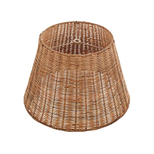 Aspen Creative 32989, Empire Natural Rattan Spider Shade, 9" Top x 14" Bottom x 9-1/2" Slant