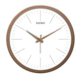 Solimo Elegant Metallic Analog Wall Clock Silent Sweep Slim Line Time Indicator