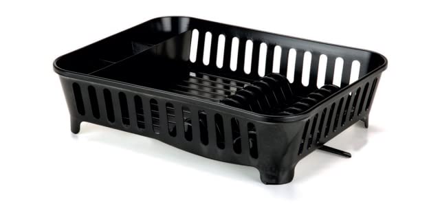 Escorredor de Louça com Bica Arthi | Design Clean e Funcional | Escoamento Direto para a Pia | Otimiza Espaço | Plástico Resistente | Cor Preto | Praticidade na Cozinha | Acomoda Toda a Louça