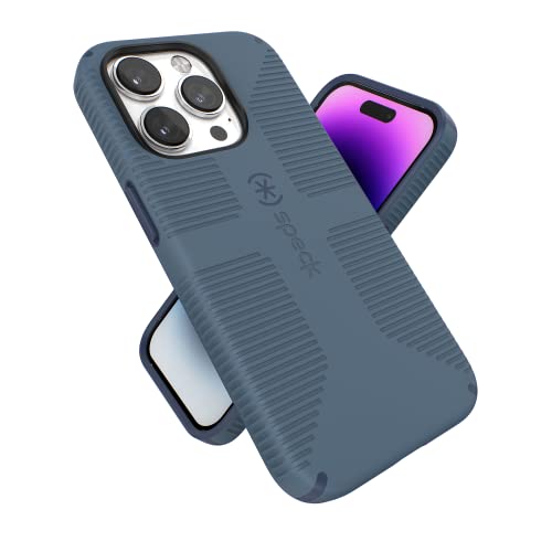 Speck iPhone 14 Pro Case - Drop Protection, Built for MagSafe, Scratch Resistant - No Slip Grip with Soft Touch Coating iPhone 14 Pro 6.1 Inch - Mystery Blue/Faded Denim CandyShell Pro