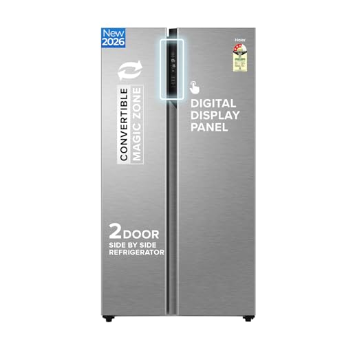 Haier 596L 3-Star 2-Door Side-by-Side Frost-Free Refrigerator with Digital Display. for