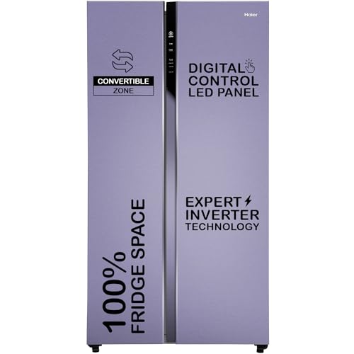 Haier 596 L, 3 Star, 100% Convertible Fridge Space, Expert Inverter, Frost Free Side by Side Refrigerator, (HES-690IM, Inox Marine)