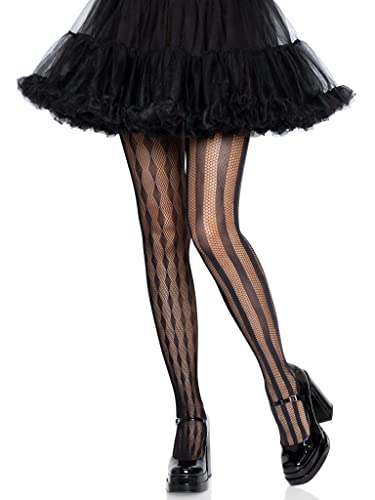 Leg Avenue Women's Harlequin Fishnet Costume Tights, One Size, Black