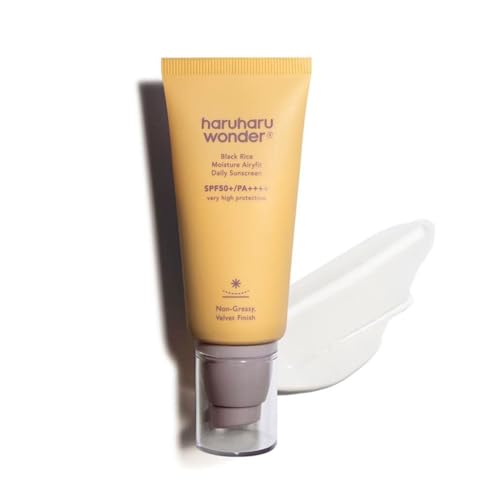 Haruharu Wonder Black Rice Moisture Airyfit Daily Sunscreen 1.69fl.oz - Velvet Finish, No White Cast, Hydrating, Moisturizing, Korean Skin Care, Vegan, Clean Beauty