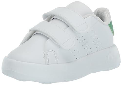 adidas Kids Advantage Sneaker, White/White/Green, 10 US Unisex Toddler