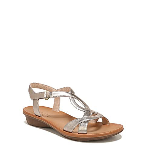 Naturalizer SOUL Womens Solo Flat Comfortable Sandal Warm Silver 7.5 M