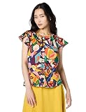 VELVET BY GRAHAM & SPENCER Women's Teresa Matisse Printed Linen Top, Multi, Small