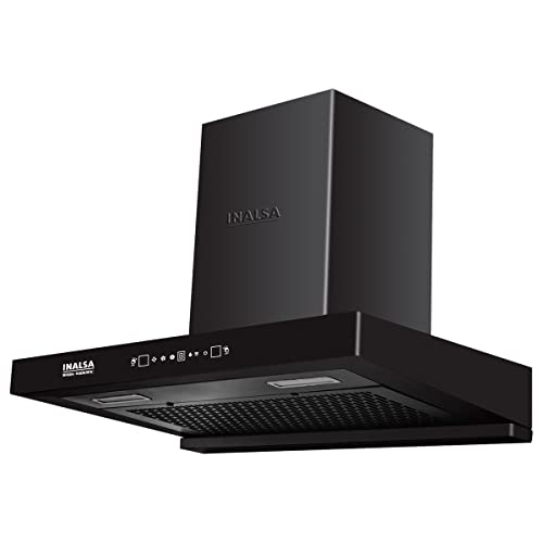 Inalsa Pyramid Kitchen Chimney 60cm|1350 m³/hr High Suction|58 dB Low Noise|Filterless Auto Clean Chimney|Motion Sensor &Touch Control|Black Powder Co