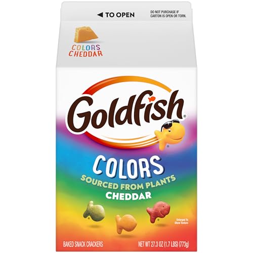 Goldfish Colors Cheddar Cheese Crackers, 27.3 oz Carton