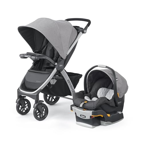 Chicco Bravo® 3-in-1 Trio Travel System, Bravo® Quick-Fold Stroller with KeyFit® 30 Infant Car Seat and Base, Car Sea...