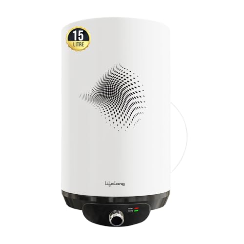 Lifelong Water Heater - 15 Ltr Geyser With 5 Star BEE Rating - 2000W Electric for Bathroom - Wall Mount Hot Water Storage With Glass Lined Tank (LLSWH