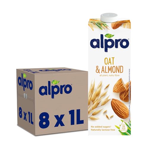 (-26%) Alpro Hafer-Mandeldrink – Vegan und milchfrei – Von Natur aus laktosefrei – 8 x 1 l
