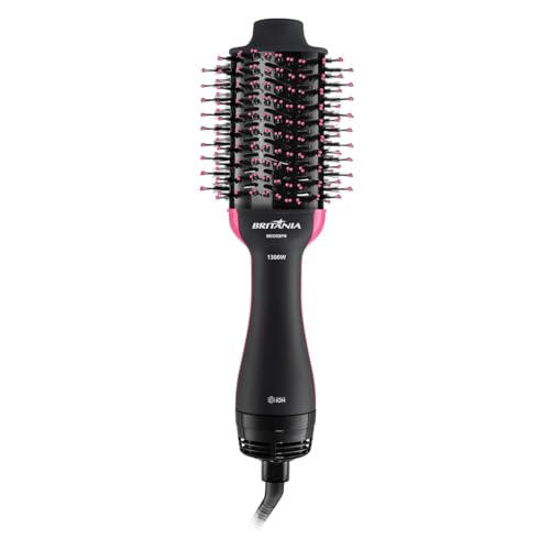 Britânia Escova Secadora BEC02PR Bivolt 4 em 1 1300W Plástico Rosa/Preto