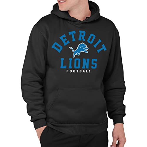 Junk Food Clothing x NFL - Detroit Lions - Classic Team Logo - Unisex Adult Pullover Fleece Hoodie for Men and Women - Size Large