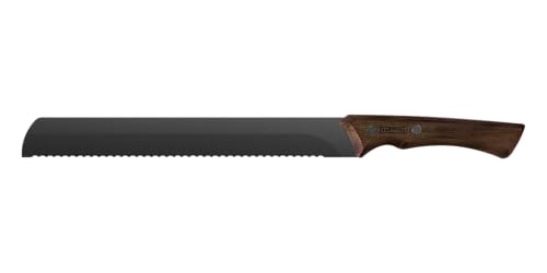 Faca Serrilhada Tramontina Churrasco Black com Lâmina em Aço Inox Escurecido e Cabo de Madeira 10"