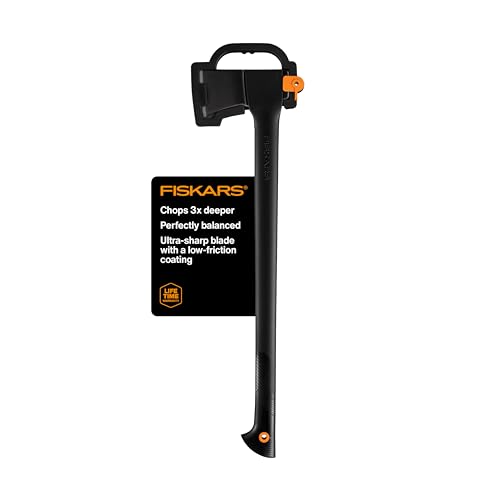 Fiskars 28" Chopping Axe, Ultra-Sharp Blade for Kindling with Ease, Weight Balanced, Garden and Outdoor Gear, 3.5 pounds, Black