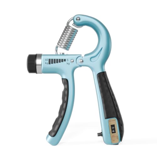 Lifelong Adjustable Hand Grip Strengthener with Counter, Polypropylene, Green & Black, for Men & Women, Gym & Home Use, 5-60kg Resistance