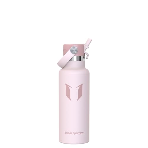 Sparrow Insulated Water Bottle Kids 500ml - FlipFlow Metal Water Bottles with Straw Lid - BPA Free - Leakproof Stainless Steel Flask for Sport, School, Outdoor, Travel