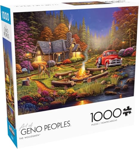 Buffalo Games - 1000 Piece Jigsaw Puzzle - Cabin in The Woods - Fall Evening Challenging Puzzles for Adults and Families