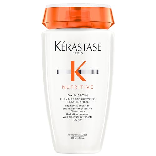 Kérastase Nutritive, Gentle Hydrating Shampoo for Dry Hair, Nourishing Protein Formula with Niacinamide, Moisturises, Softness and Restores Thickness and Shine, Bain Satin, 250 ml