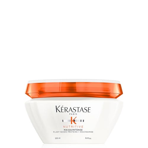 Kerastase Nutritive Masquintense Mask For Fine to Medium Dry Hair - Deeply Nourishes & Conditions, With Plant-Based Proteins & Niacinamide, 6.8 Fl Oz