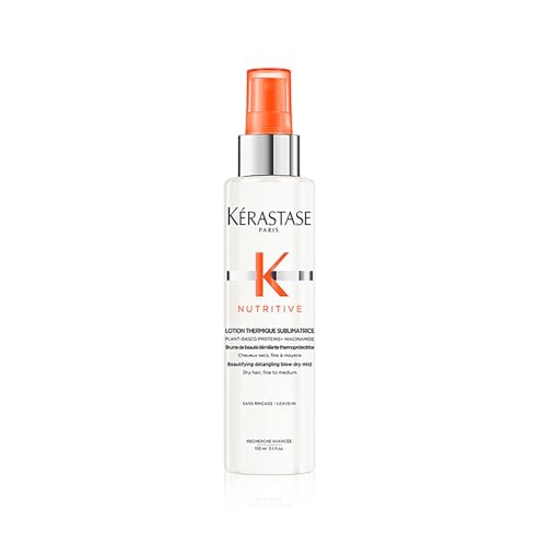 KERASTASE Nutritive Heat Protecting Spray | Nourishing Heat Protectant for Dry Hair | Detangle, Reduce Frizz & Fly-aways | For Fine to Medium Dry Hair | Lotion Thermique Sublimatrice | 5.1 Fl Oz