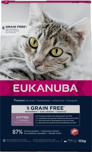 🔥 STARKER PREIS (-30%) Eukanuba Junior Katzenfutter trocken getreidefrei mit Lachs, 10 kg