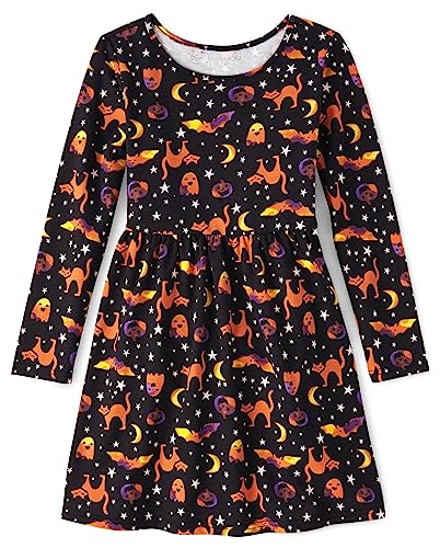 The Children's Place,Long Sleeve Knit Casual Dress,Black,Large (10/12)