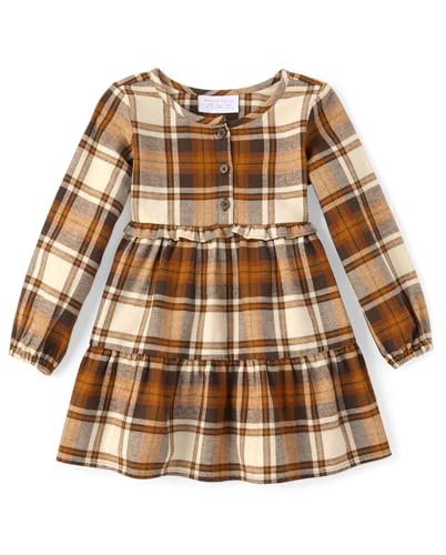 The Children's Place,and Toddler Long Sleeve Fashion Dress,HAY Stack,3T