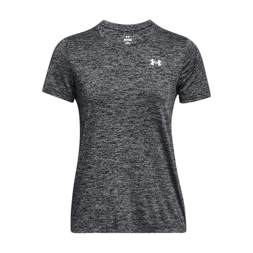 Under Armour Womens Tech Twist Short Sleeve Crew, (001) Black / / White, Large
