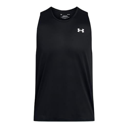 Under Armour Men's Tech Tank Top, (001) Black / / White, Large