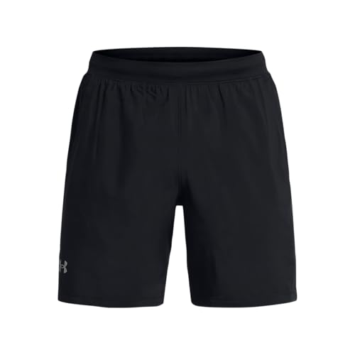Under Armour Men's Launch Run 7-inch Shorts, (001) Black/Black/Reflective, Large