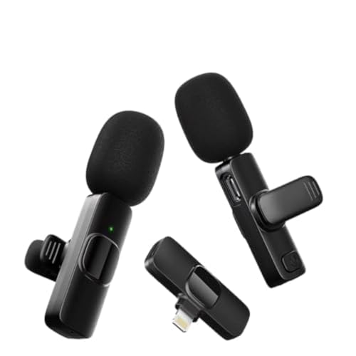 Professional Wireless Lavalier Lapel Microphone for iPhone, iPad, mini Video Recording Mic forInterview Video Podcast Vlog YouTube&Livestream, Noise Reduction, Plug &Play