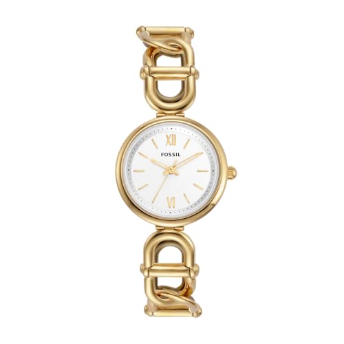 🔥 STARKER PREIS (-43%) FOSSIL Carlie Watch für Damen, Goldfarbenes Quarz-Dreizeigerwerk mit Edelstahlarmband