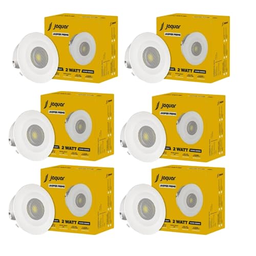 Jasper Prime 2W LED Light Spotlight | SPOT Light for Home Ceiling | Cool White SPOT Light (Pack of 6)